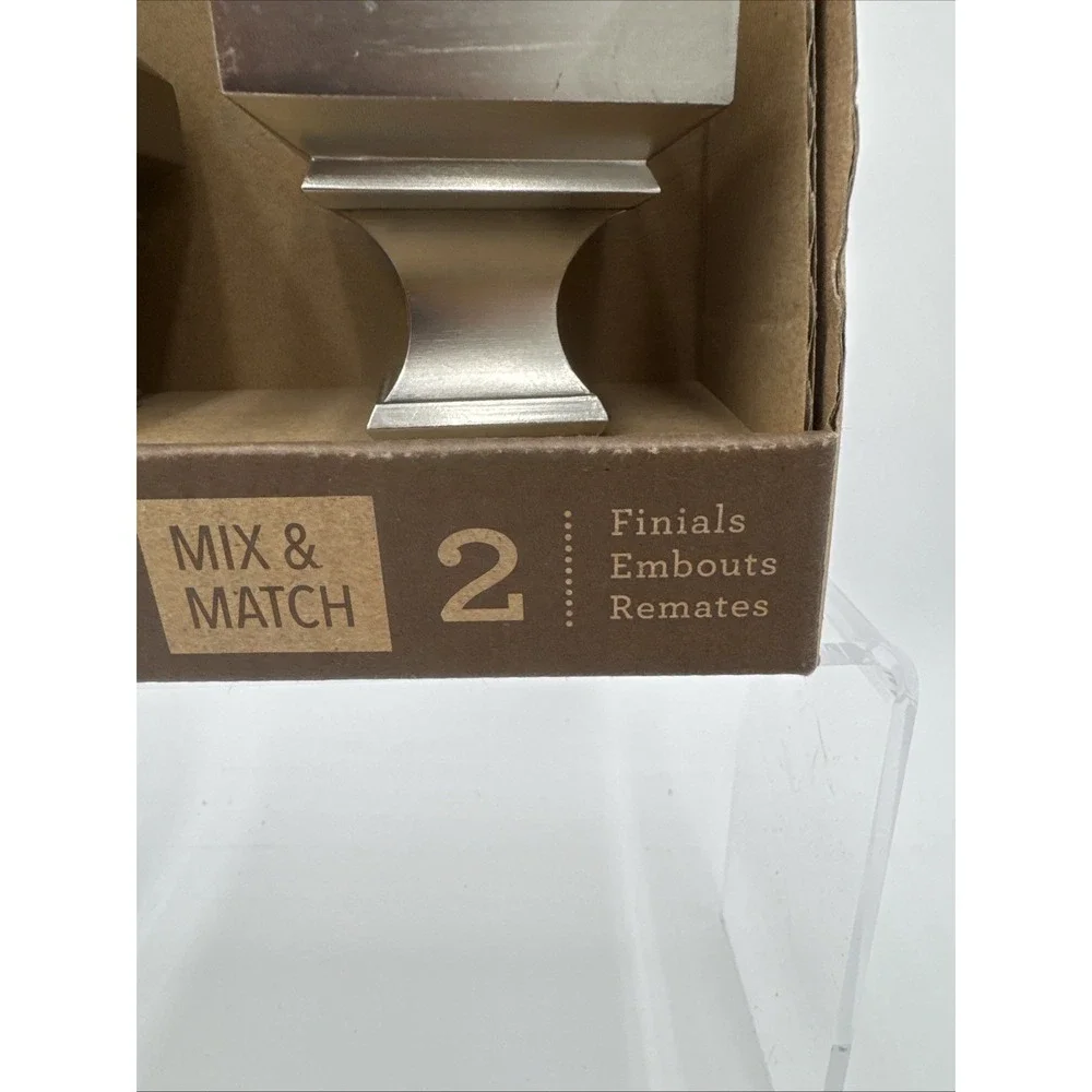 Allen + Roth Mix & Match Brushed Nickel Aluminum‎ Curtain Rod Finials #634452